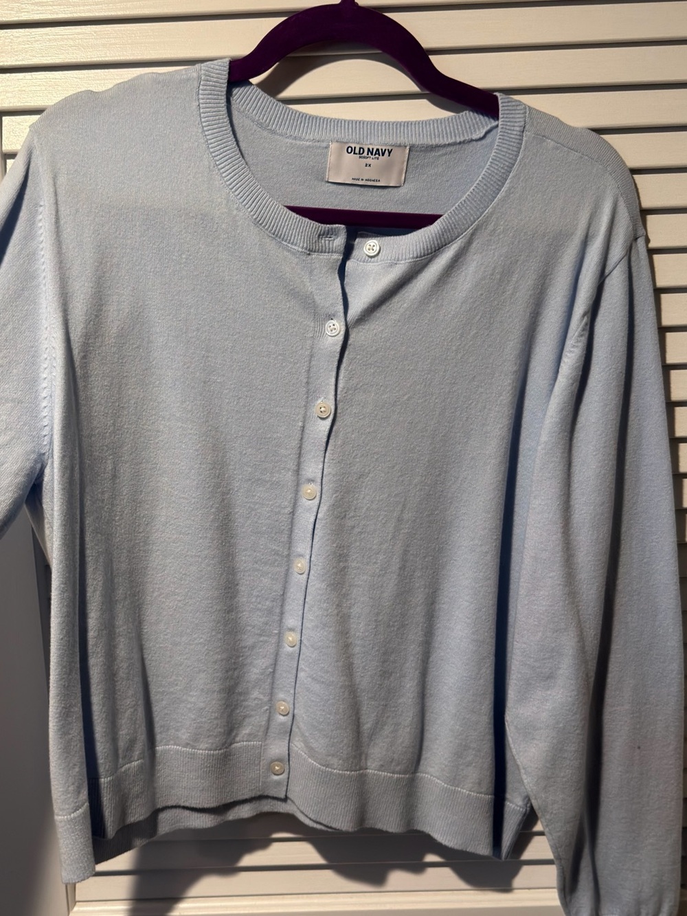 Old Navy Pale Blue Women's Button-Front Crewneck Cardigan